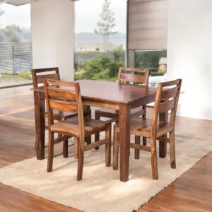 Solid Sheesham Wooden 4 Seater Dining Set For Dining Room