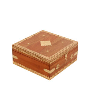 Solid wood Brass Square Box
