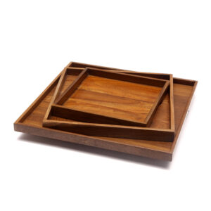 Solid Snack Small Tray Set - Set of 3